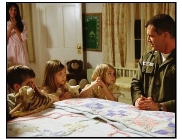 We Were Soldiers movie still: Madeleine Stowe, Luke Benward, Taylor